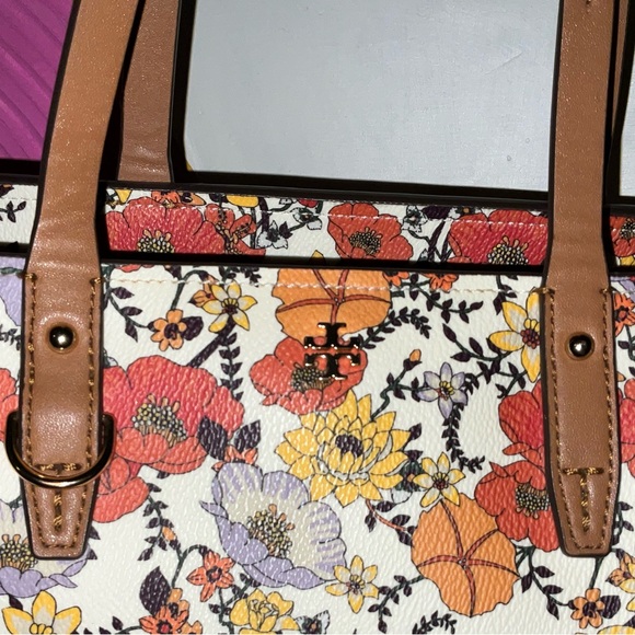 Tory Burch Floral Leather Tote - Picture 4 of 7